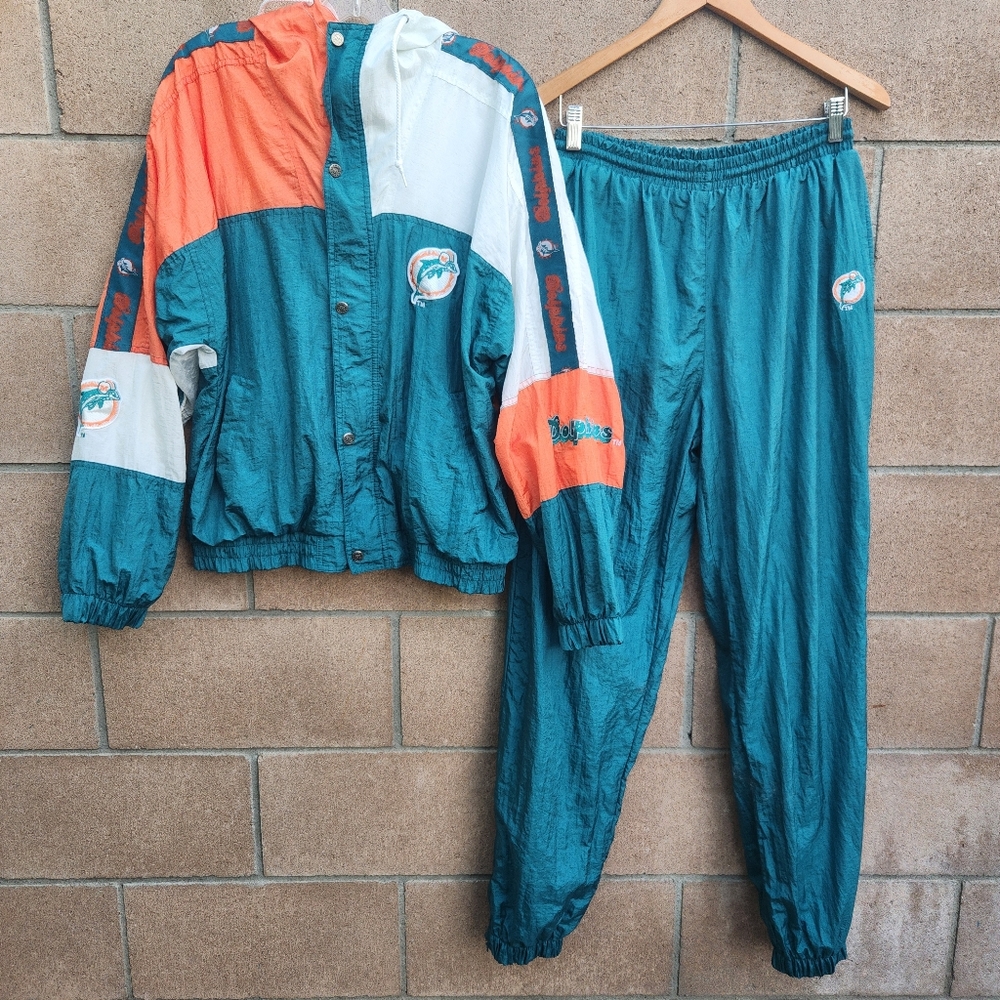 Vintage 1994 Miami Dolphins Triple Fat Goose Team NFL Jacket & Pants size L